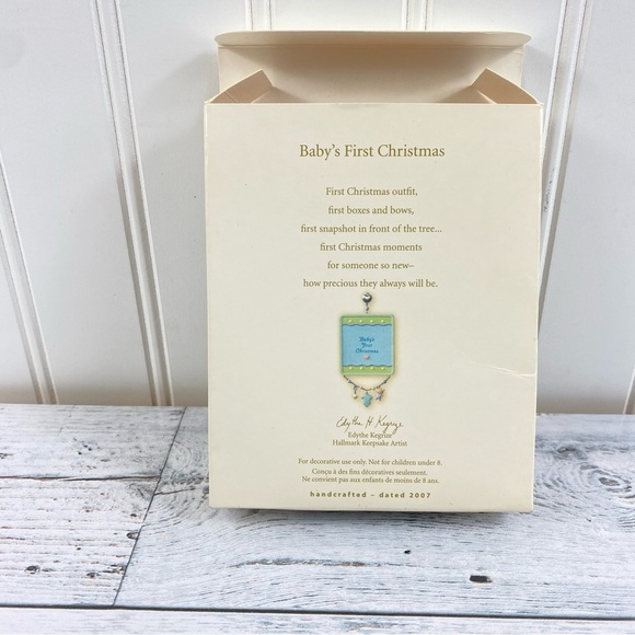 Hallmark‎ Keepsake Baby's First Christmas Jewelry Photo Frame - Blue and Yellow - Picture 3 of 9